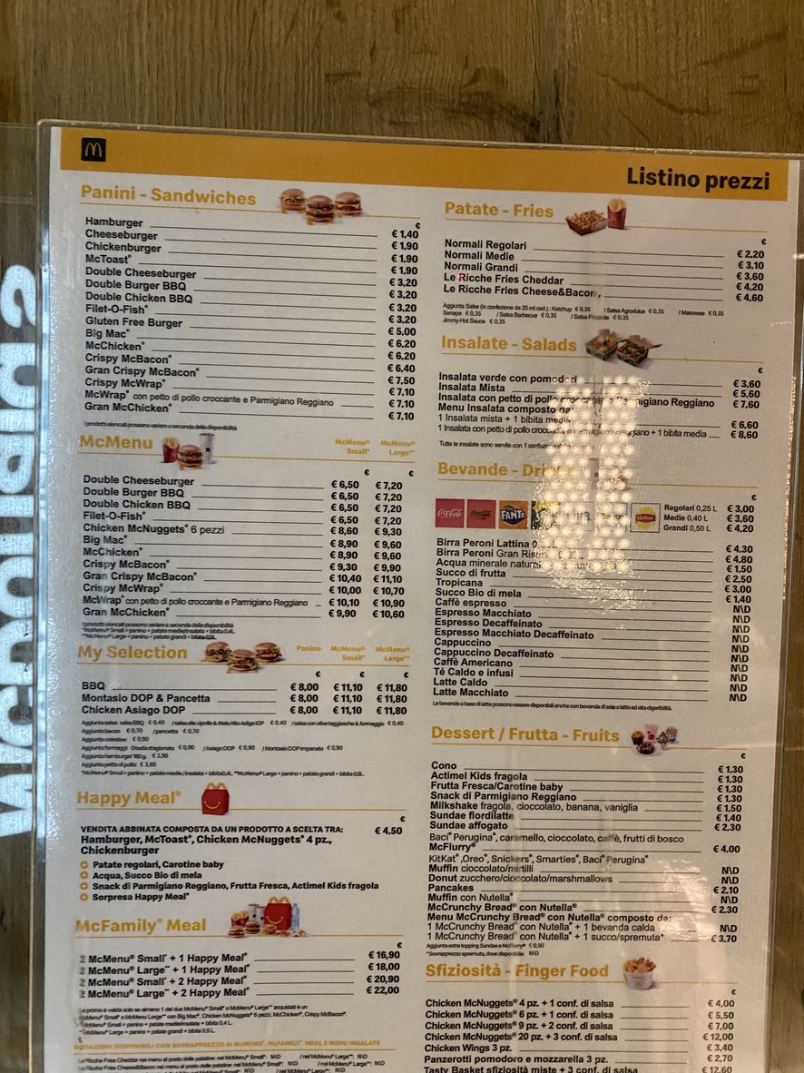 McDonald's menu 2