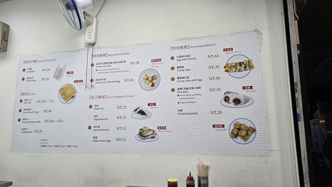 Jīn Jīn Dòujiāng menu 1