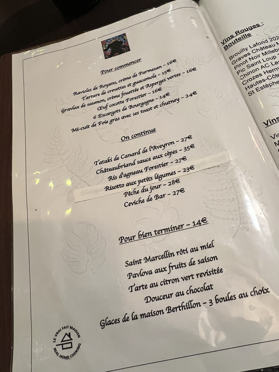 Le Bossu menu 2