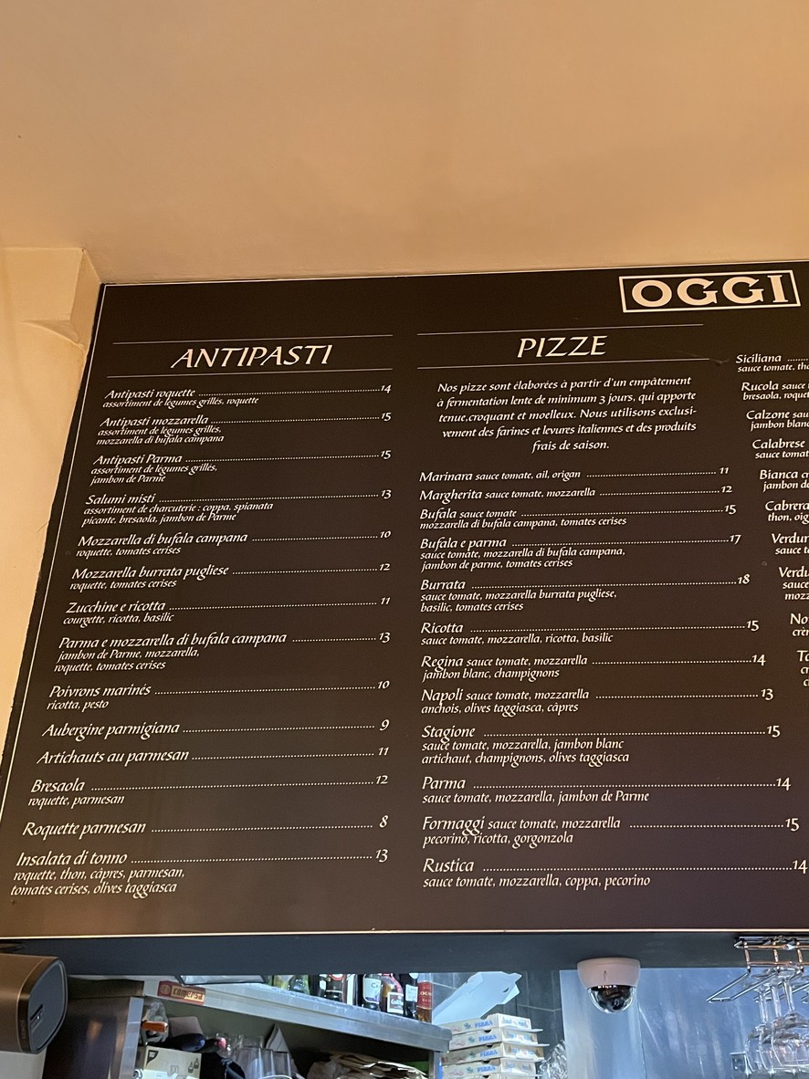 OGGI menu 1