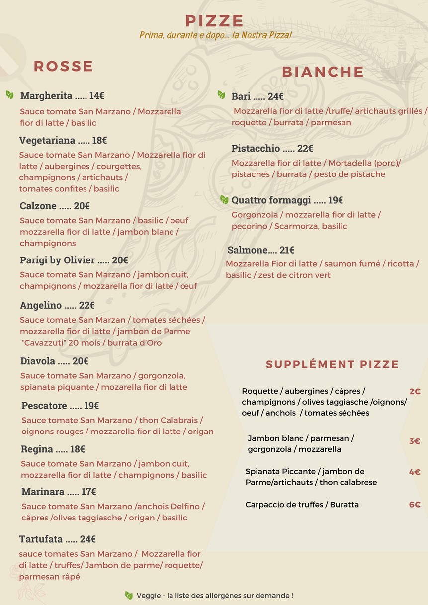 ANGELINO RISTORANTE- Levallois Perret menu 2