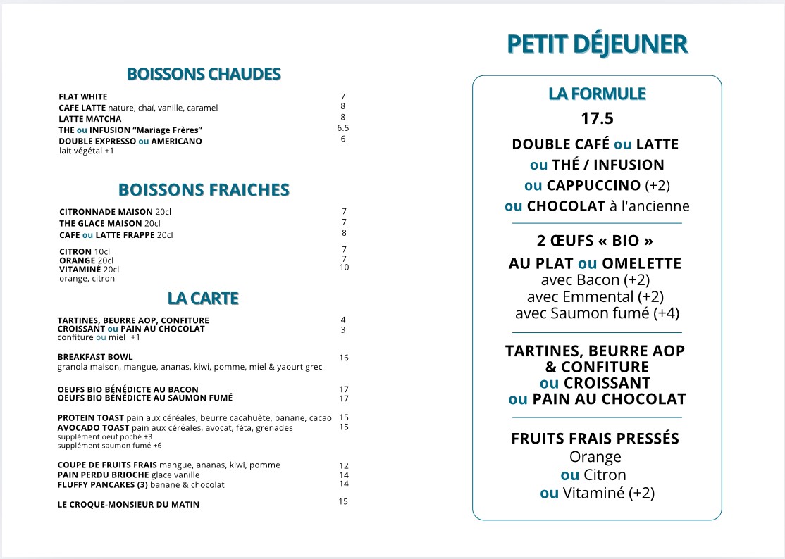 Les Parisiennes menu 3