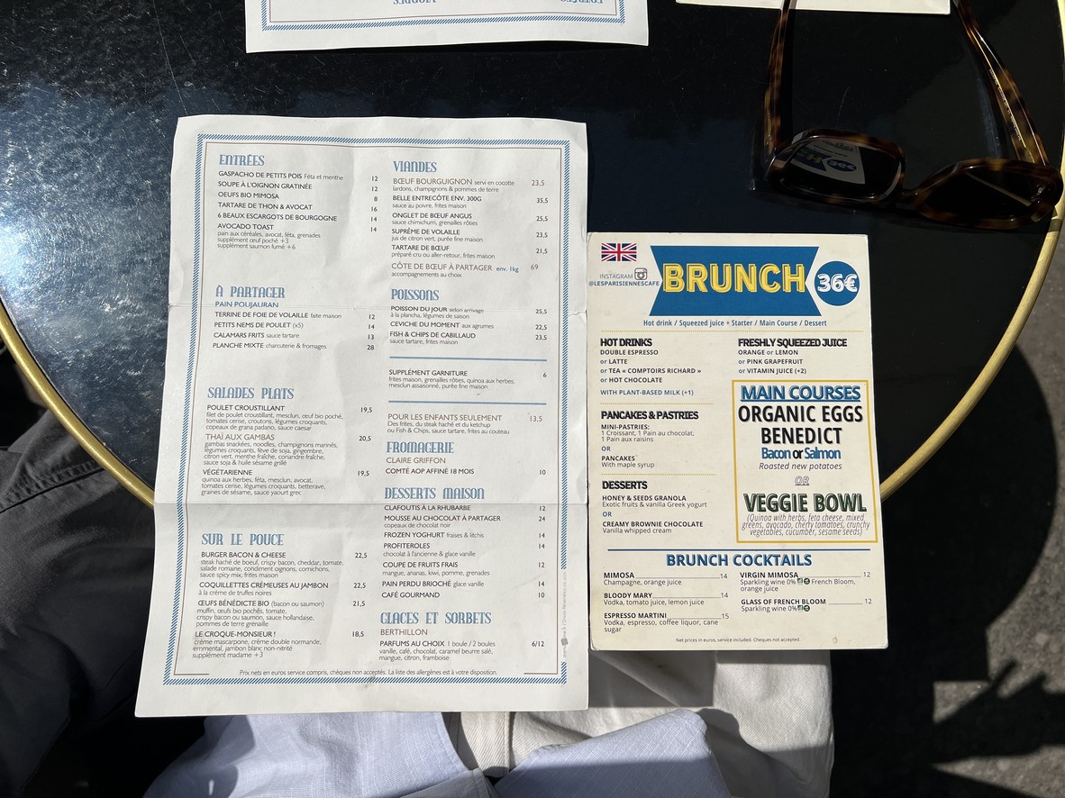 Les Parisiennes menu 4