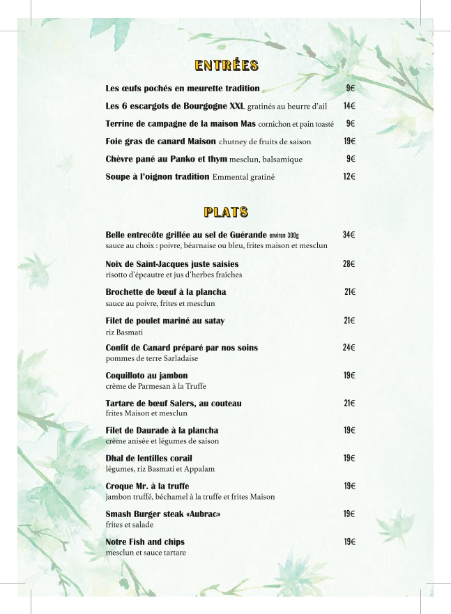 Félix Café menu 2