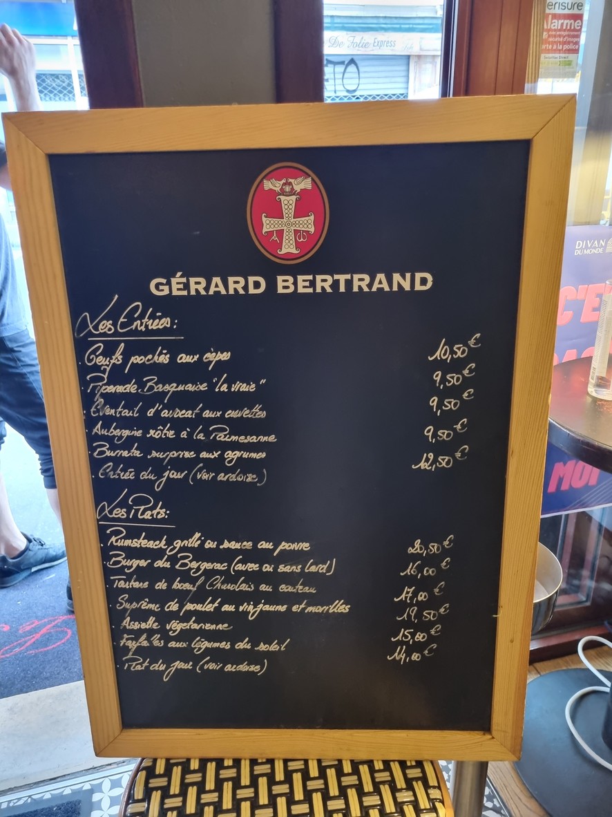 Le Bergerac menu 1
