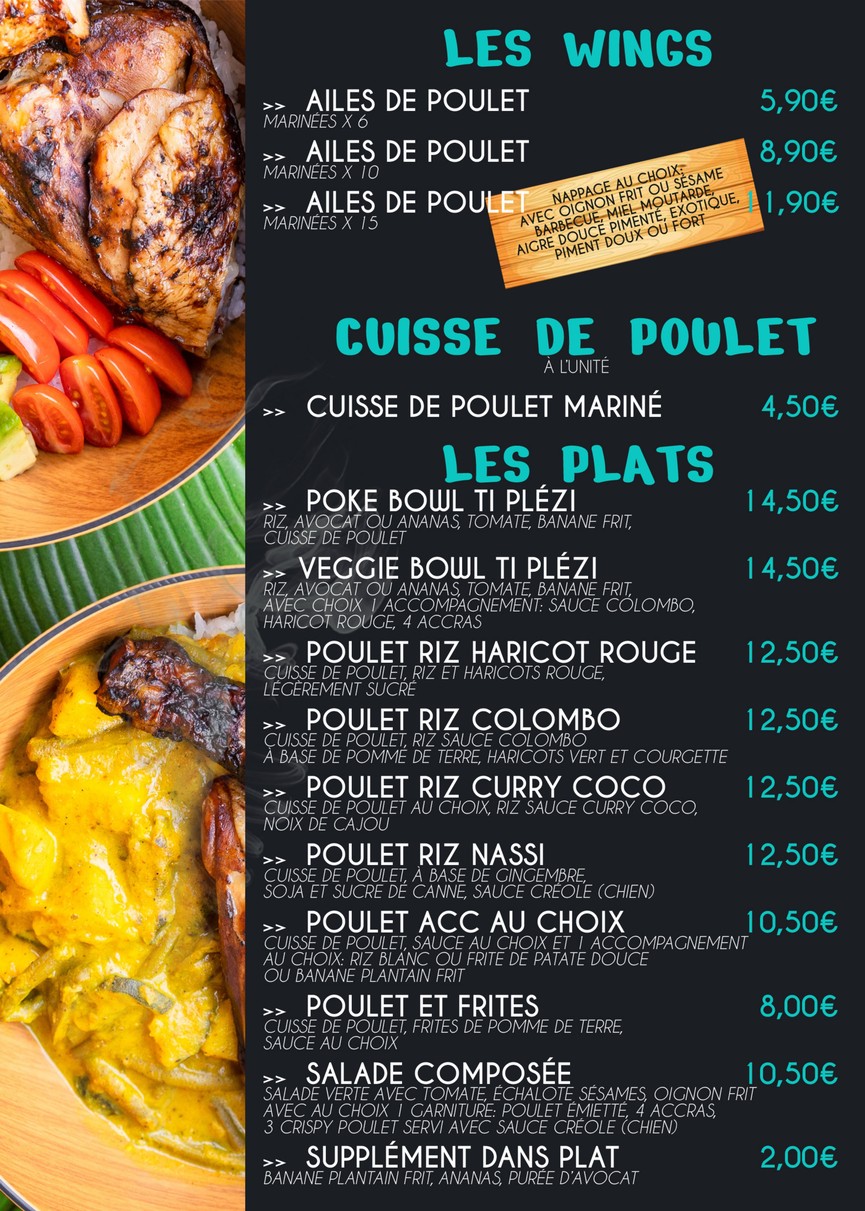 TI PLÉZI ANTILLAIS - Courbevoie menu 1
