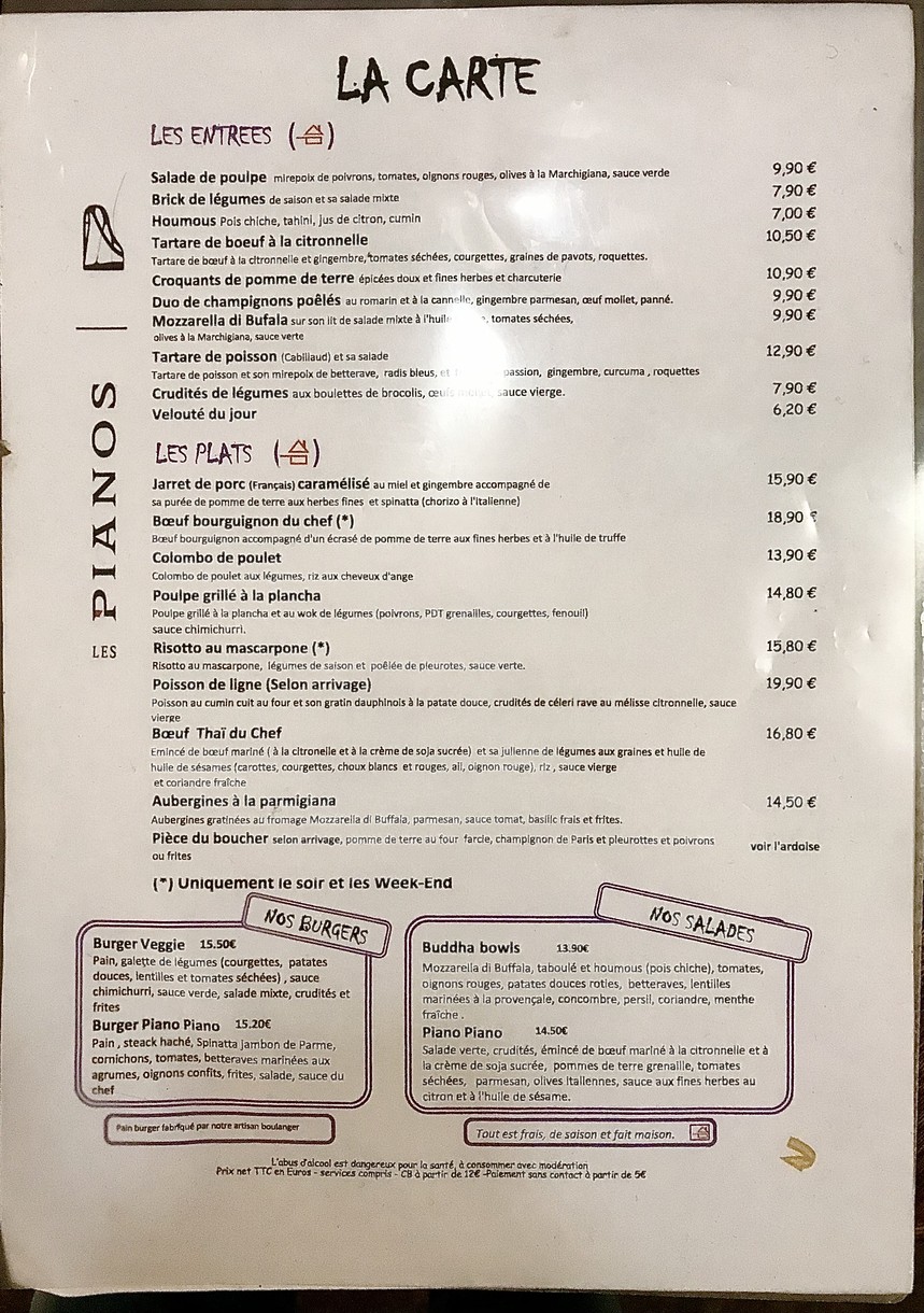 Les Pianos menu 1