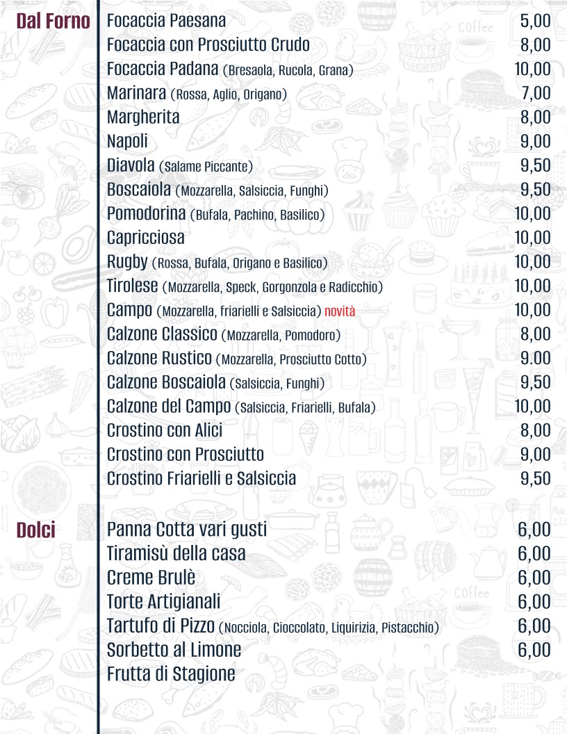 Hostaria del Campo menu 2