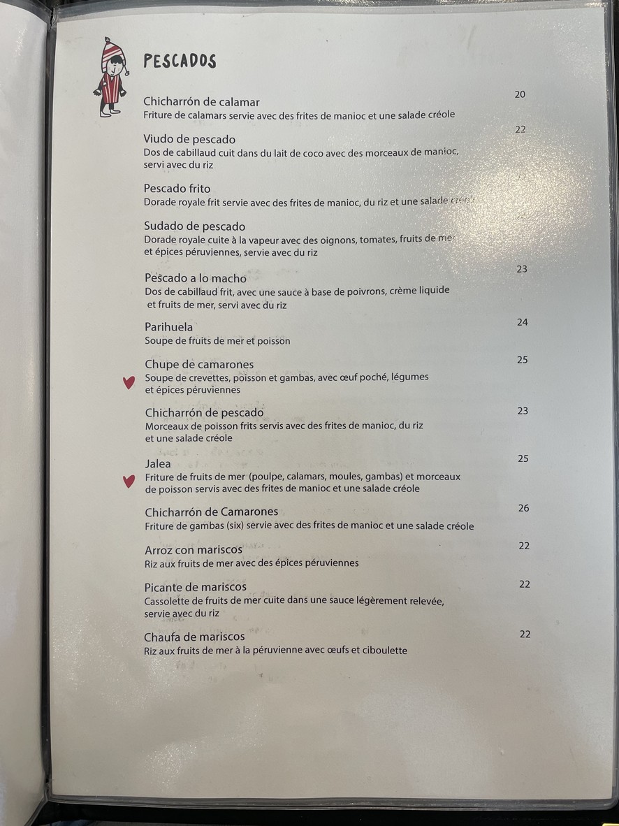 Restaurant Mi Perú Paris 12 menu 4