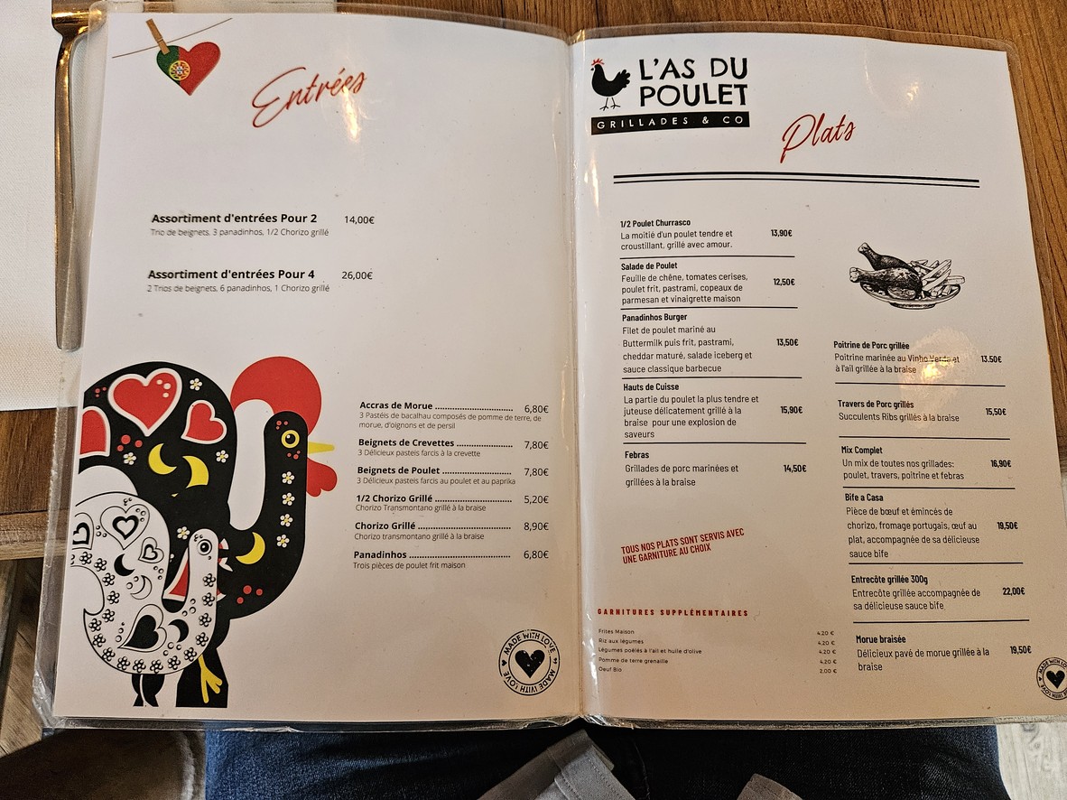 El As del Pollo menu 1