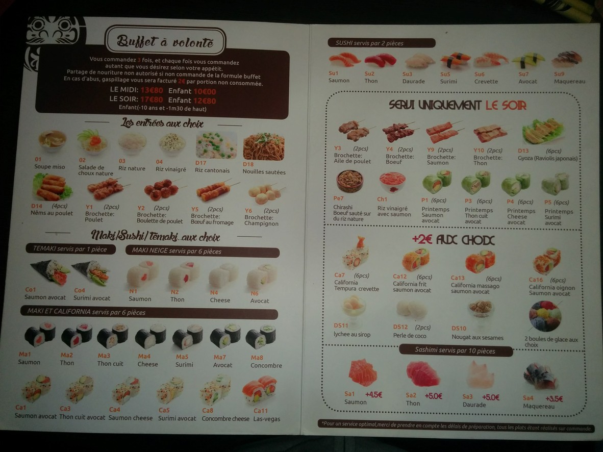 Domo Sushi menu 1
