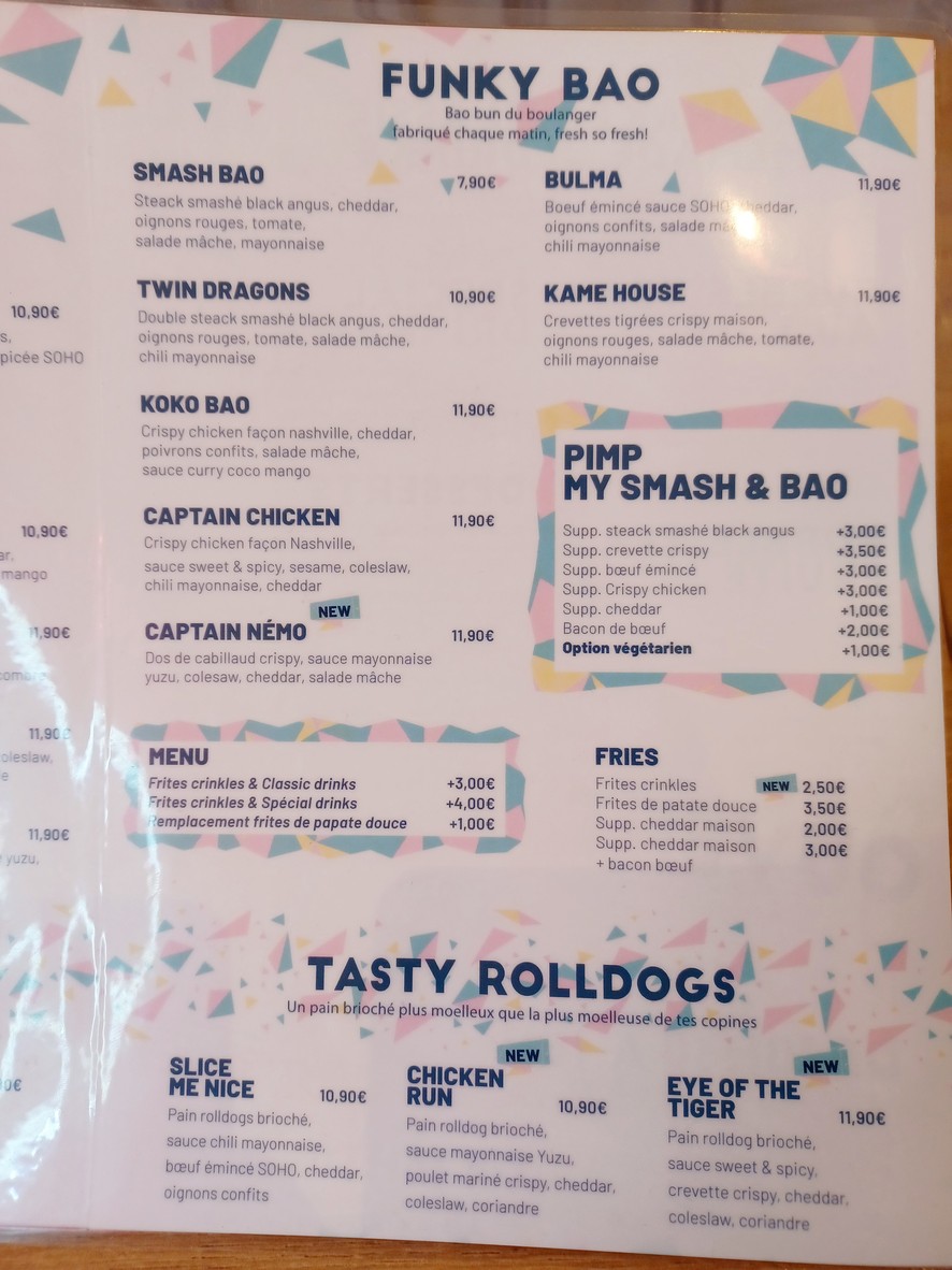 Soho restaurant menu 3