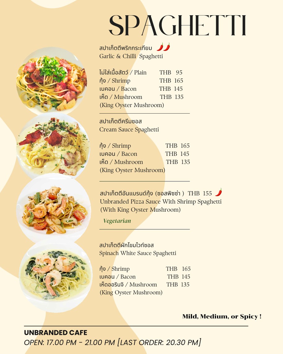 Unbranded Cafe menu 2