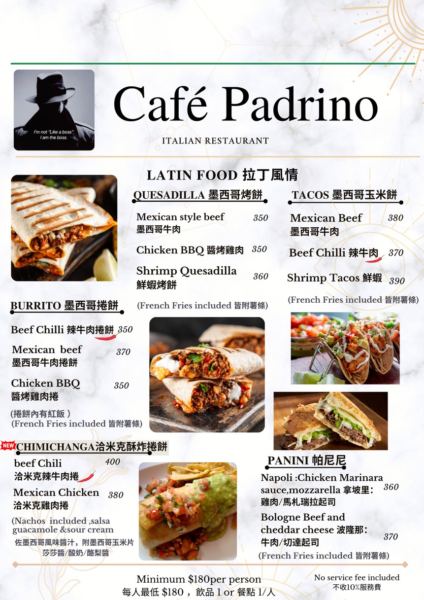 CAFÉ PADRINO Godfather Coffee menu 1