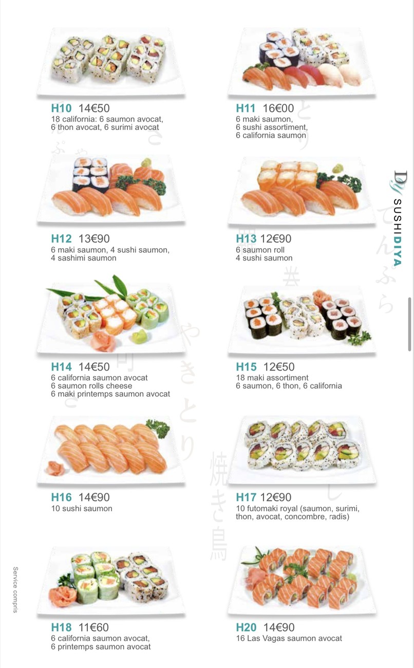 Sakanaya menu 8