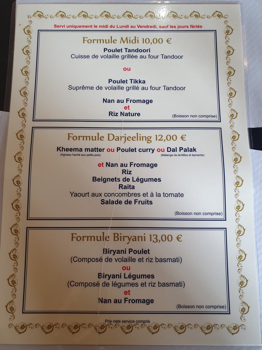 Villa Darjeeling menu 2