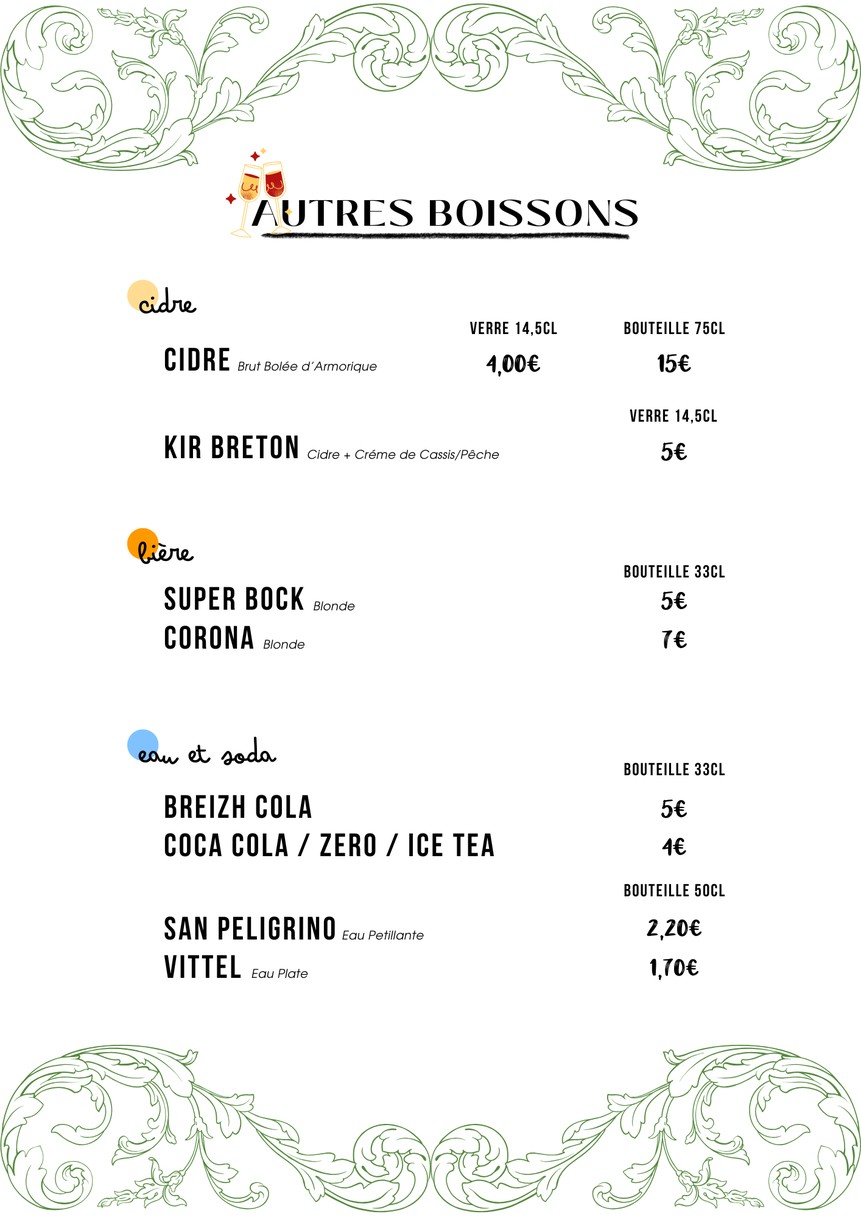 La Route de l'Huître menu 4