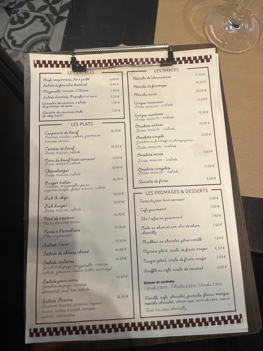 Bar-Brasserie LE REINITAS menu 1