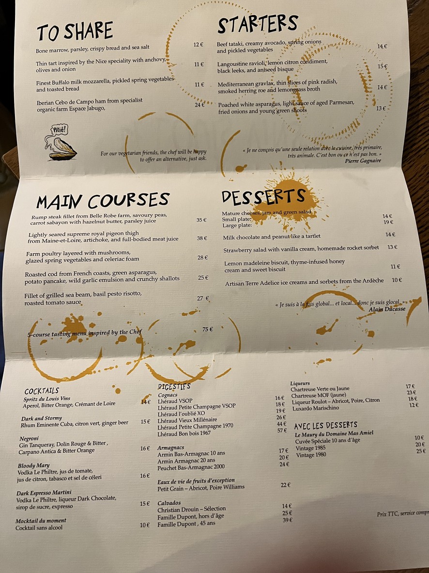 Restaurante LAVA menu 1