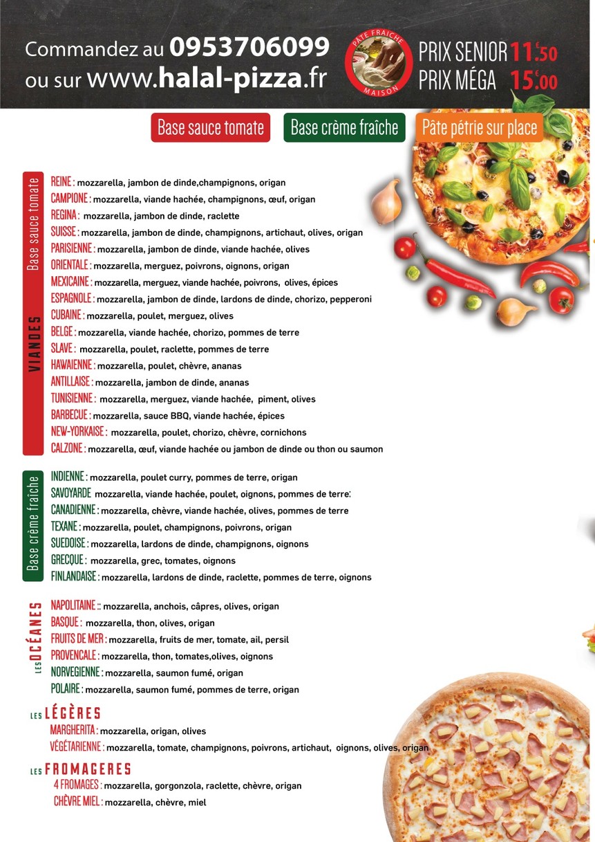 Halal Pizza menu 1