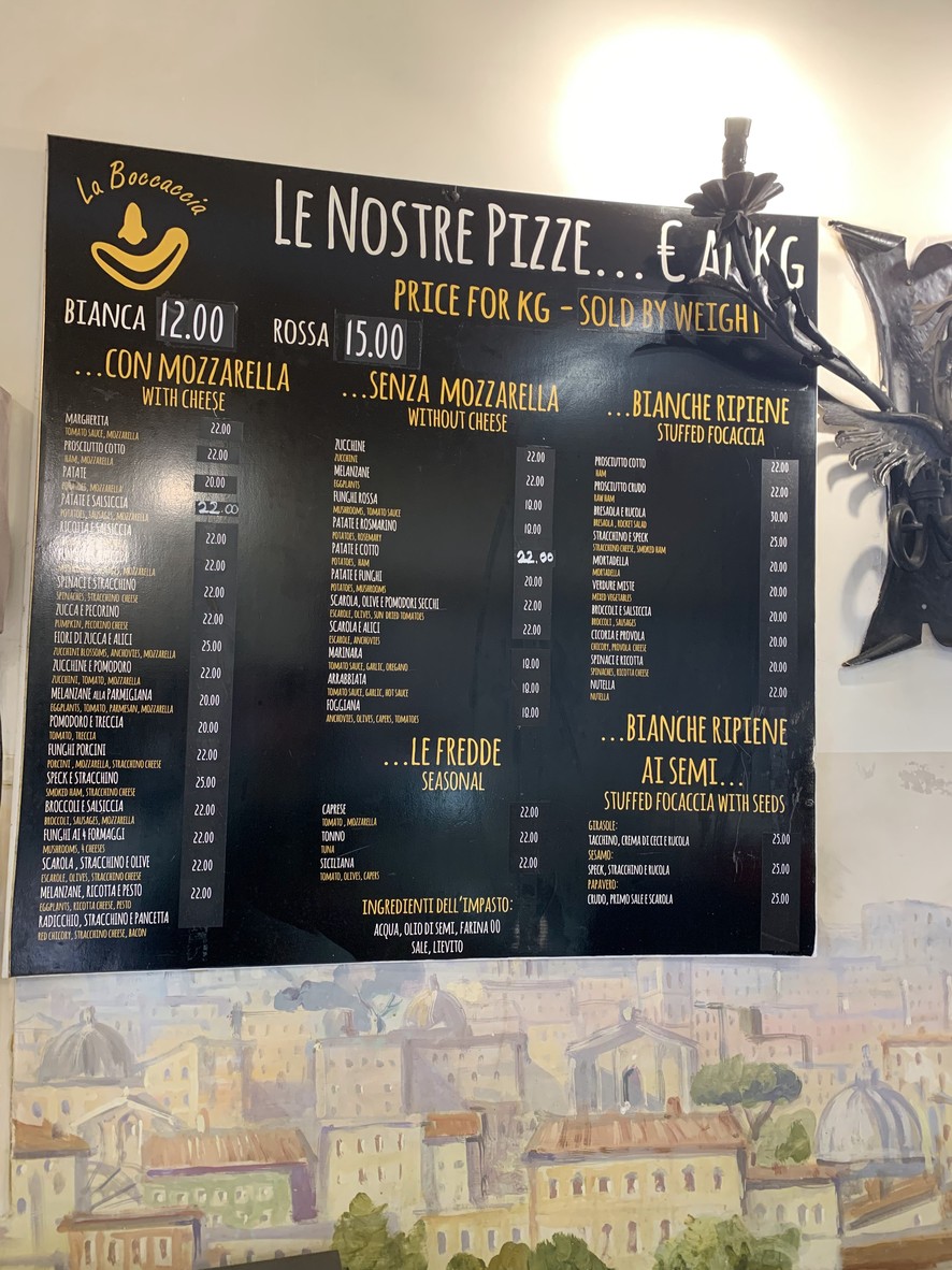 Pizzeria La Boccaccia menu 1