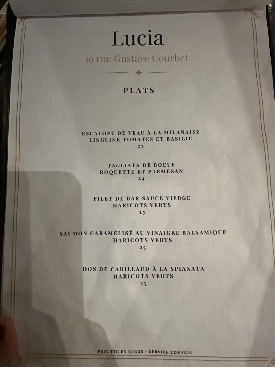 Lucia Pasta & Pizza menu 2