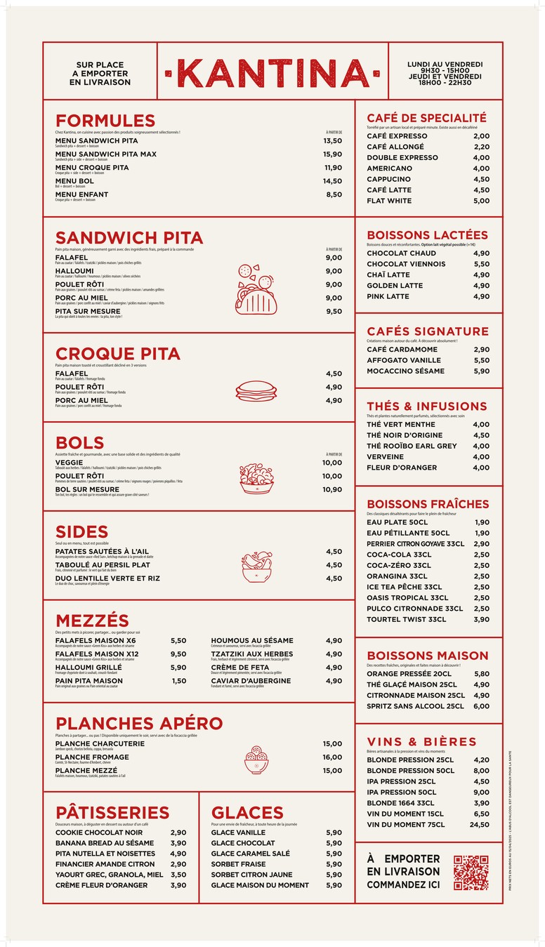 Kantina - Pita & Coffee Shop menu 1