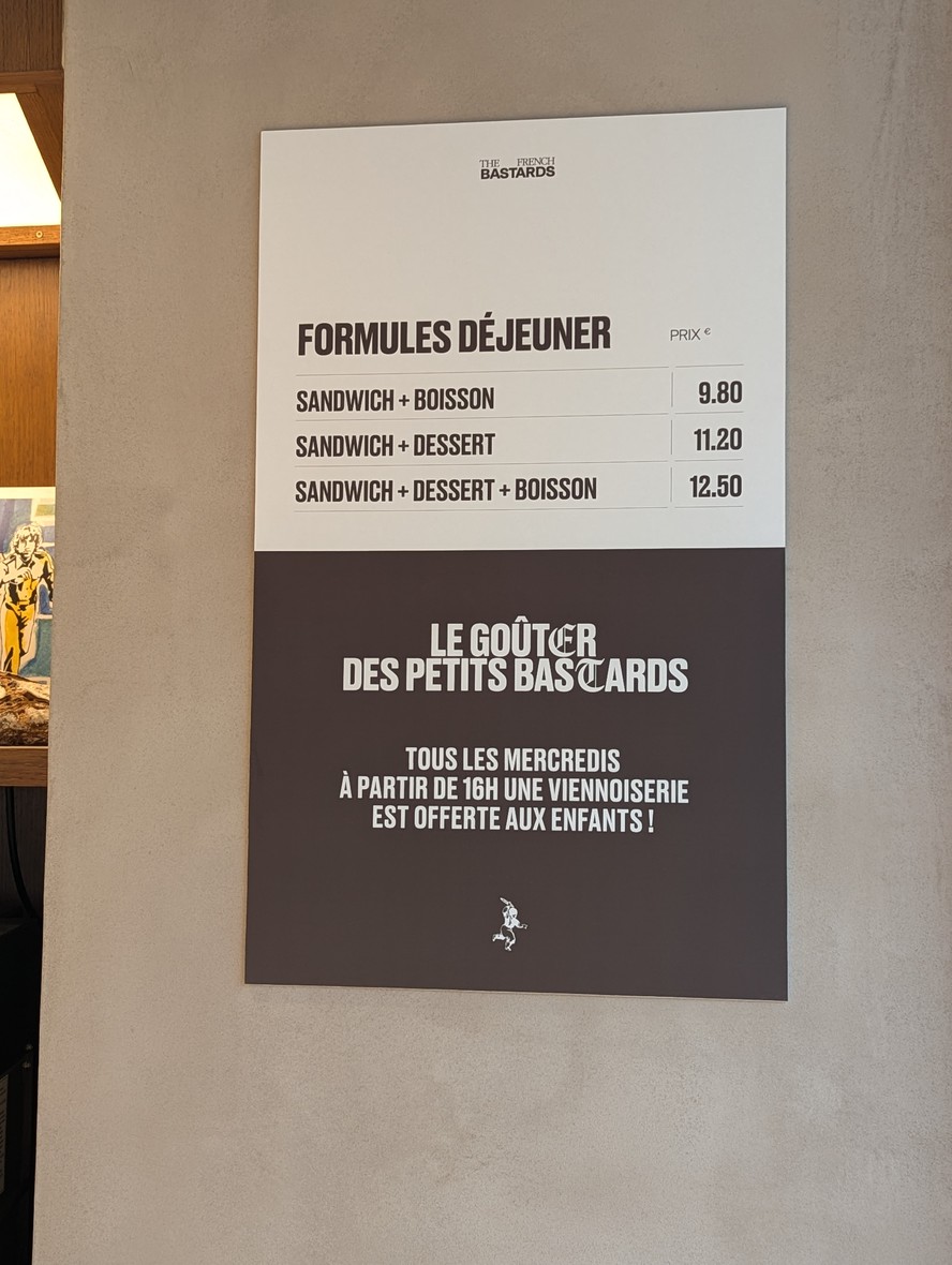 The French Bastards menu 1