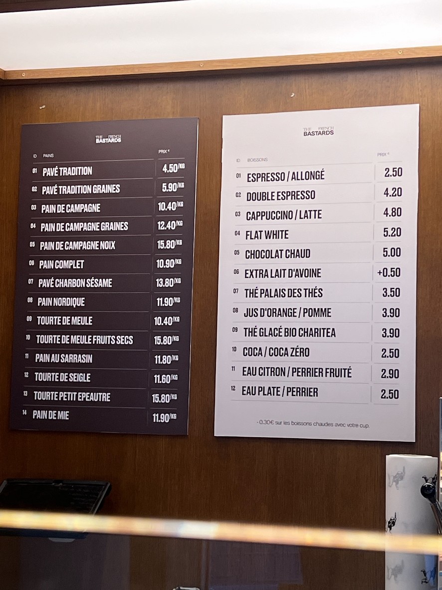The French Bastards menu 2
