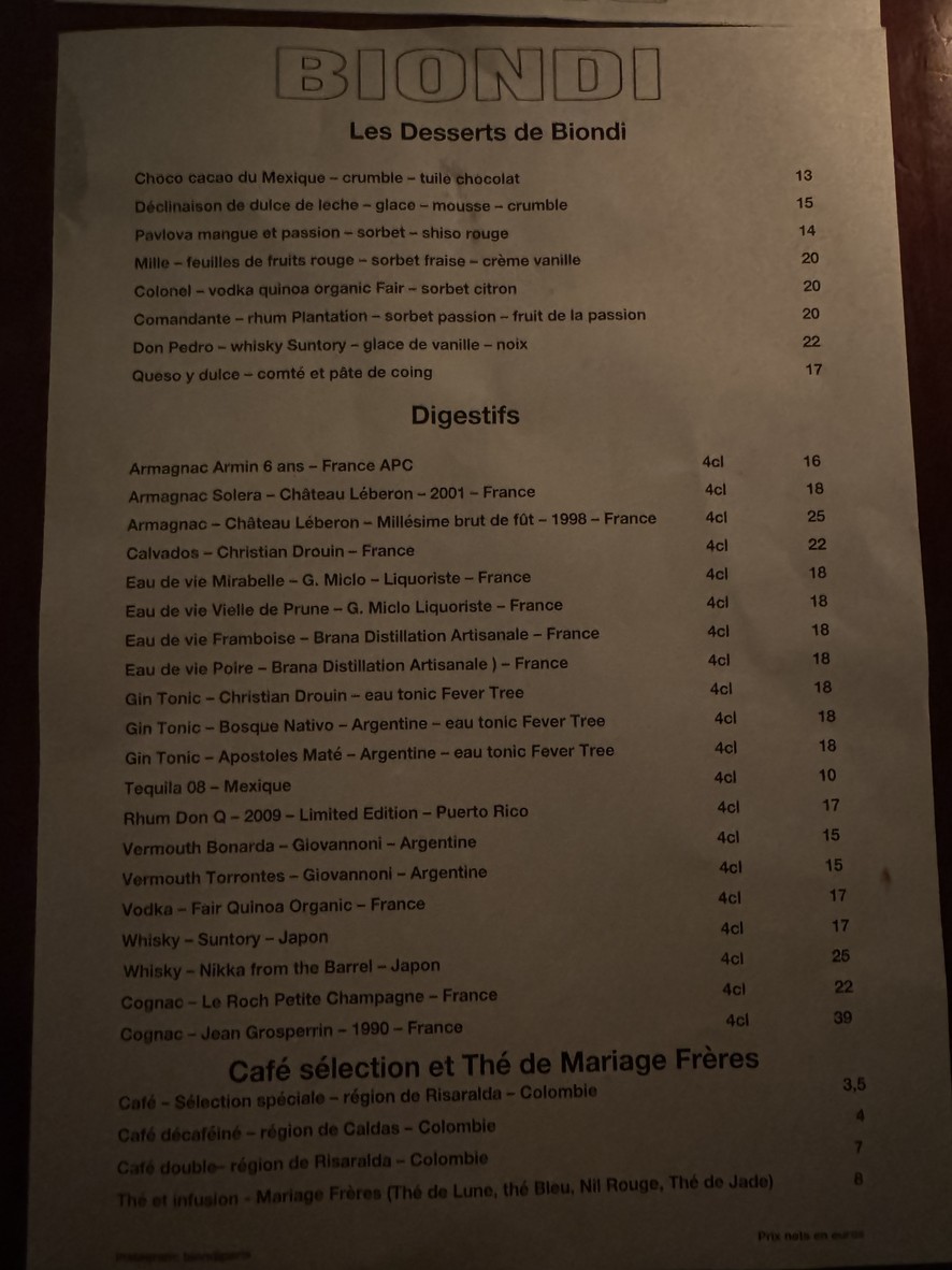 Biondi menu 2