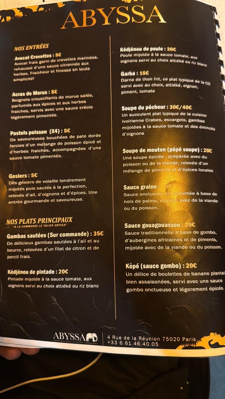 ABYSSA menu 1