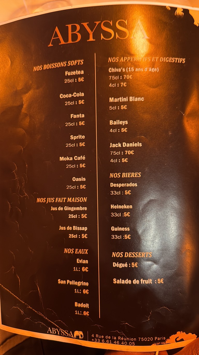 ABYSSA menu 3