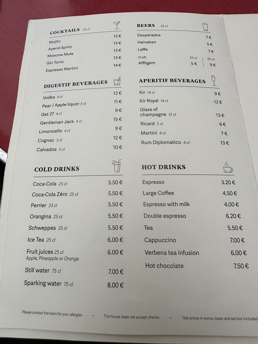 Aux Cocottes menu 2