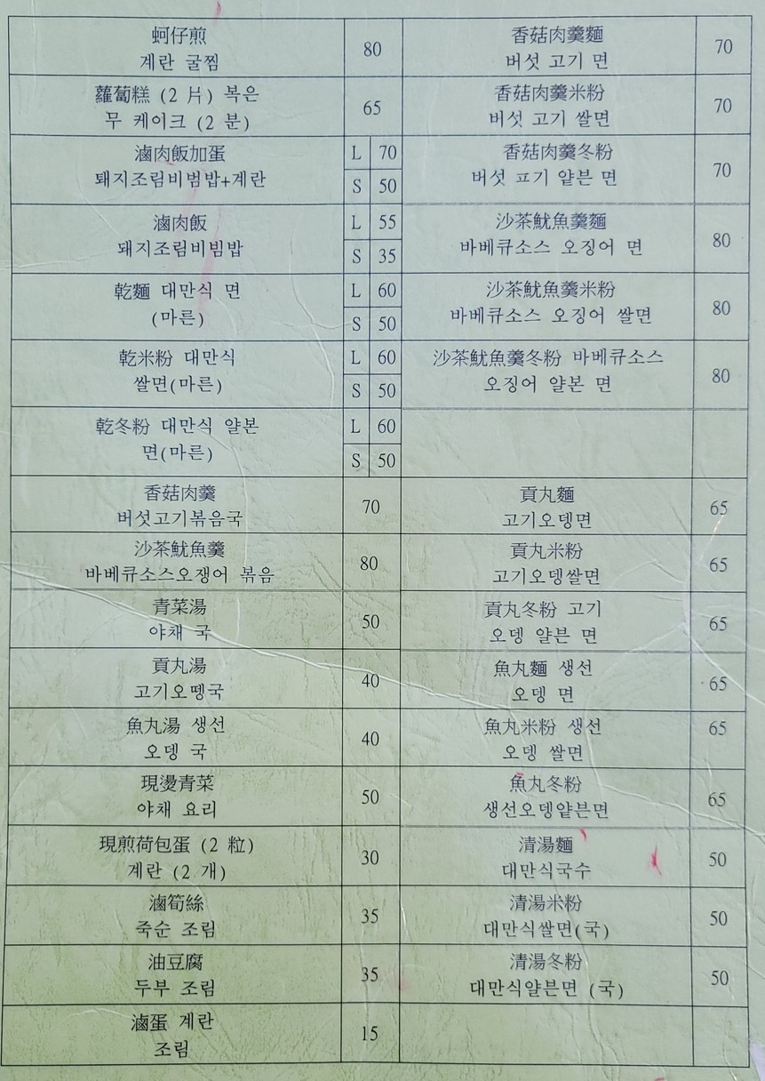 Tiāntiān Lì Měishí Fāng menu 1