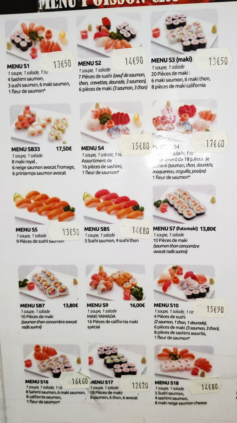 Sushi Sun menu 1