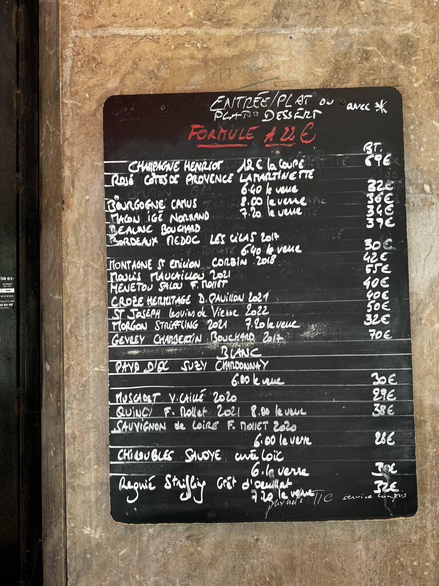 Le Guersant menu 1