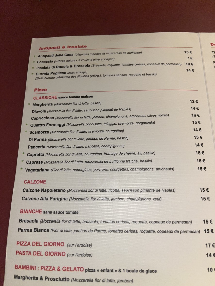 DONNIE menu 1