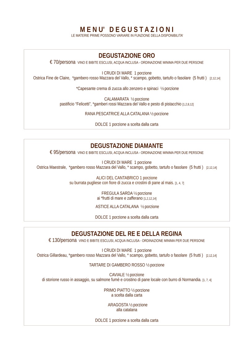 Maestrale ristorante pesce menu 1