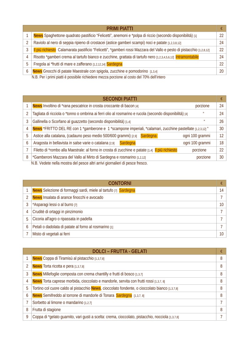 Maestrale ristorante pesce menu 3