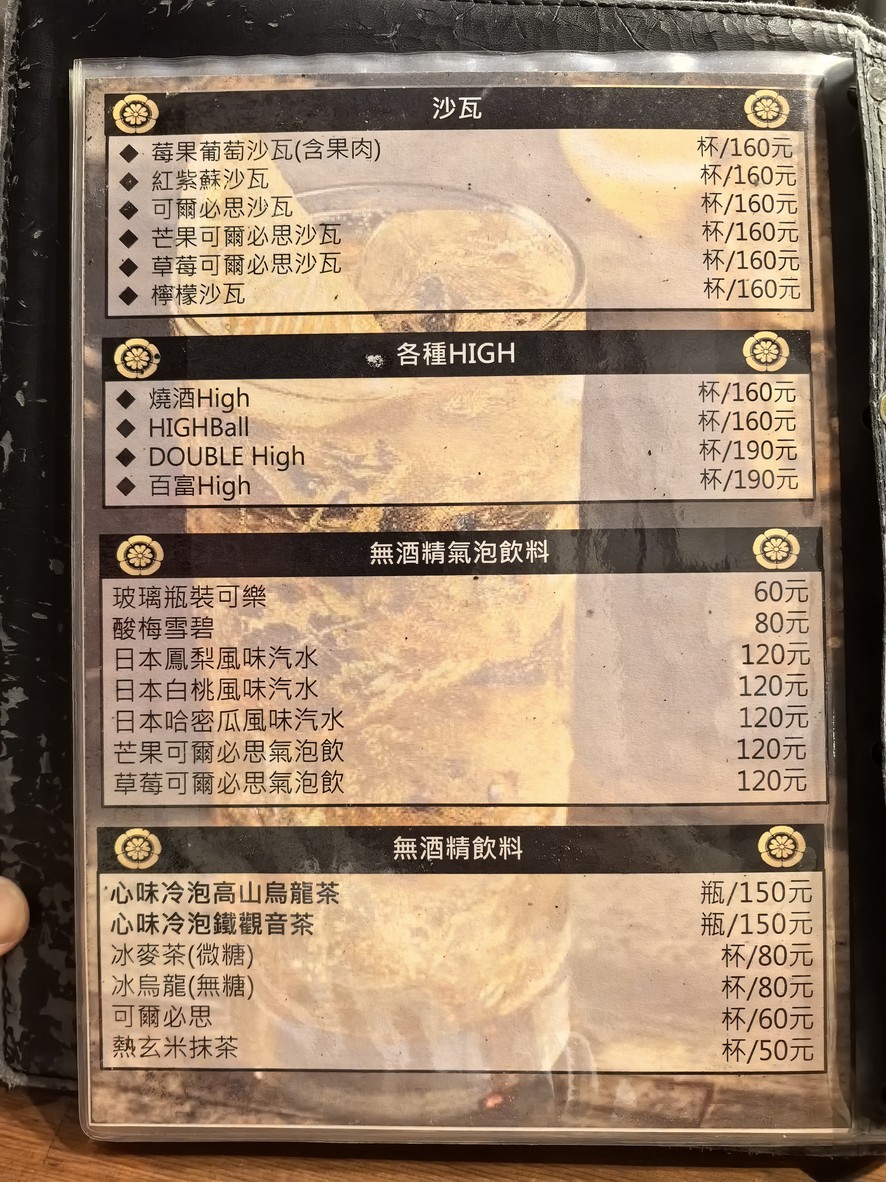 Xin Wei Jiu Yao Jū Izakaya menu 4