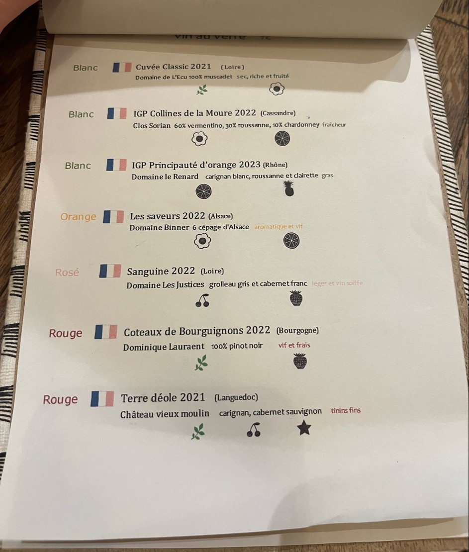 Aux Plumes menu 2