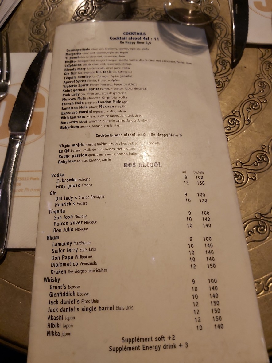 Le QG menu 2