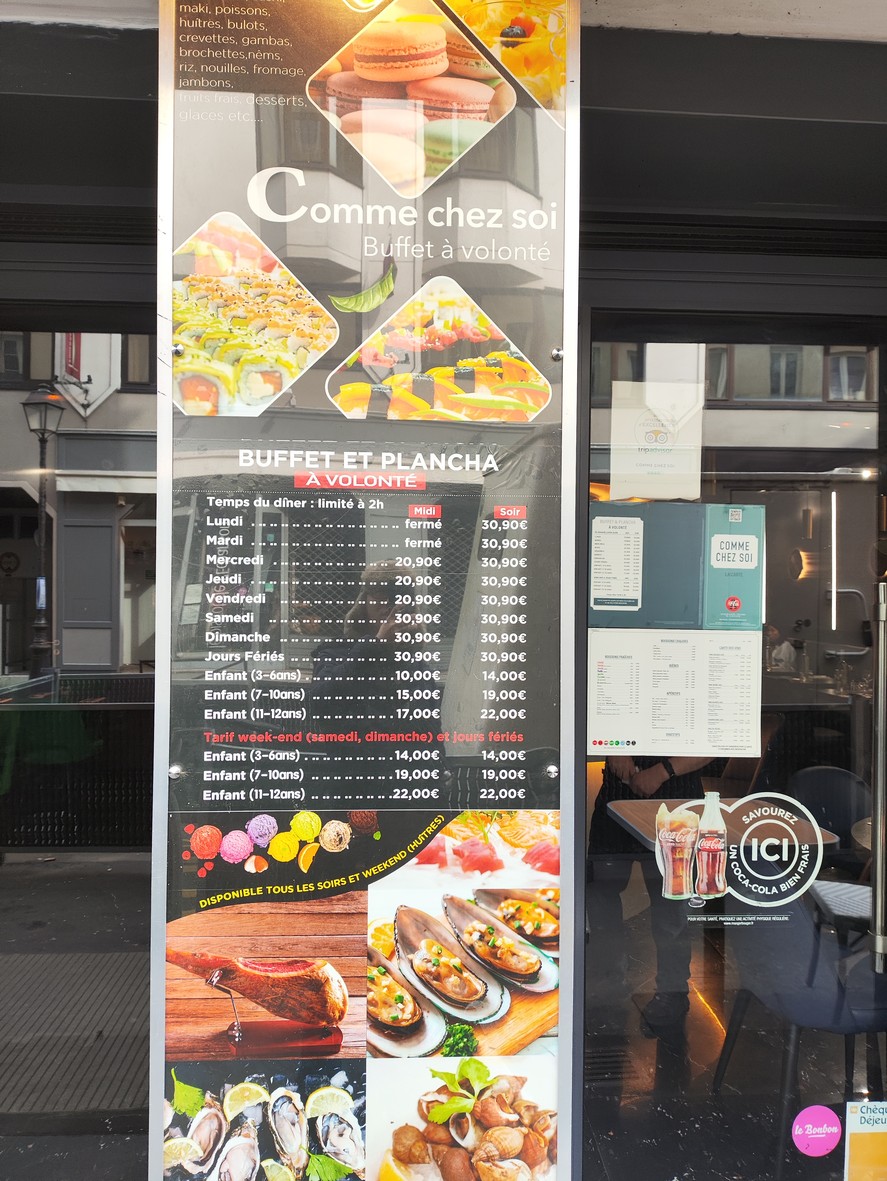 COMME CHEZ SOI menu 1