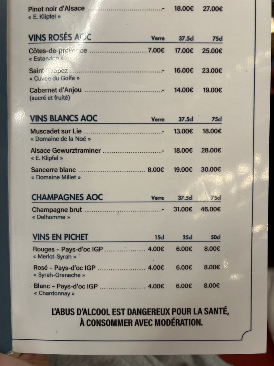 COMME CHEZ SOI menu 2