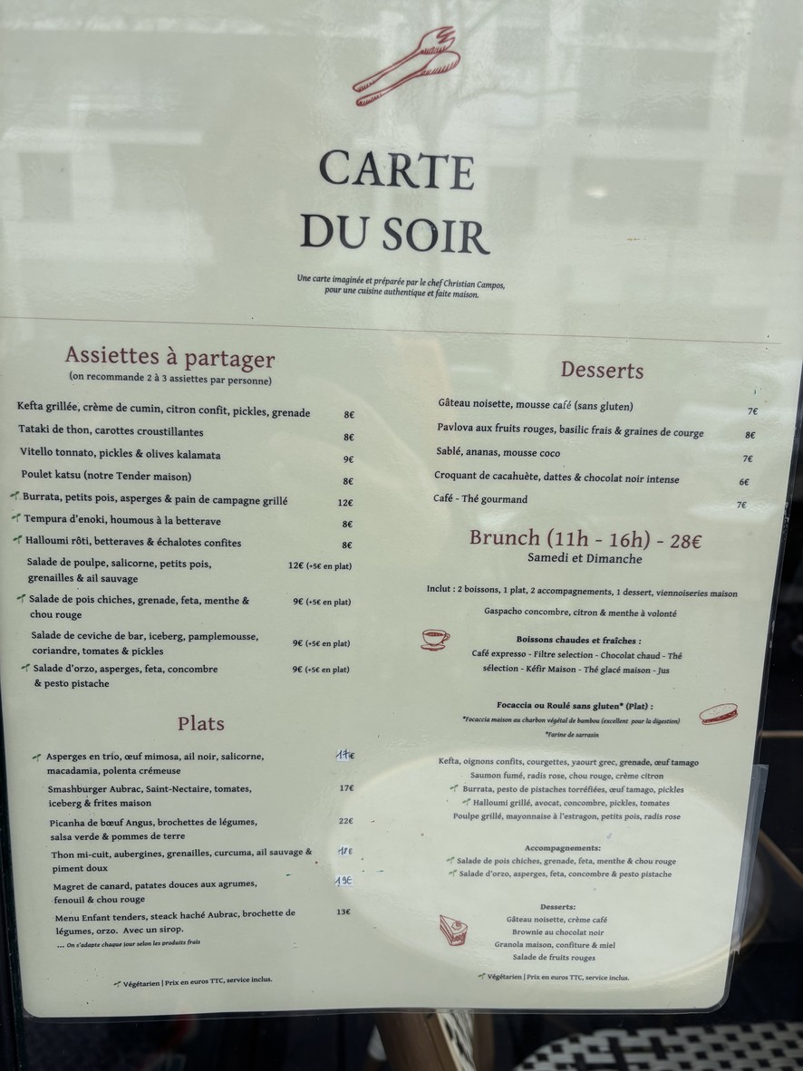 Les Chics Types menu 1