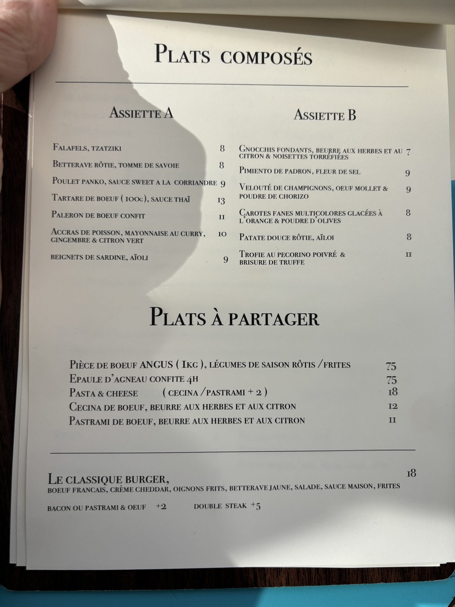 Les Chics Types menu 2