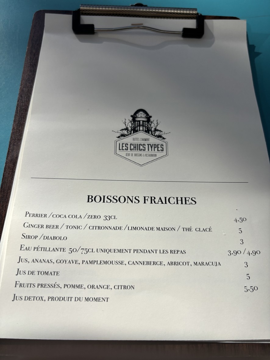 Les Chics Types menu 3