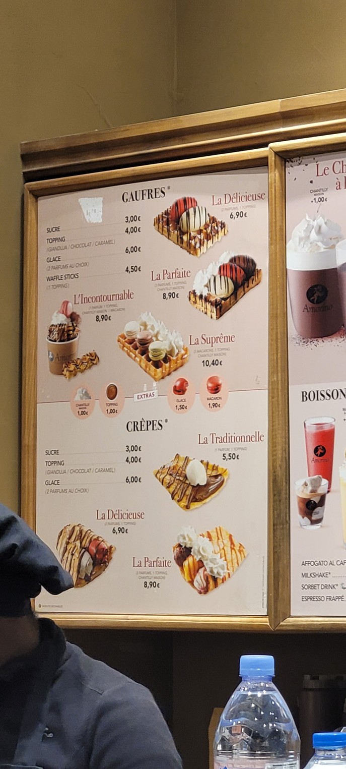 Amorino menu 3