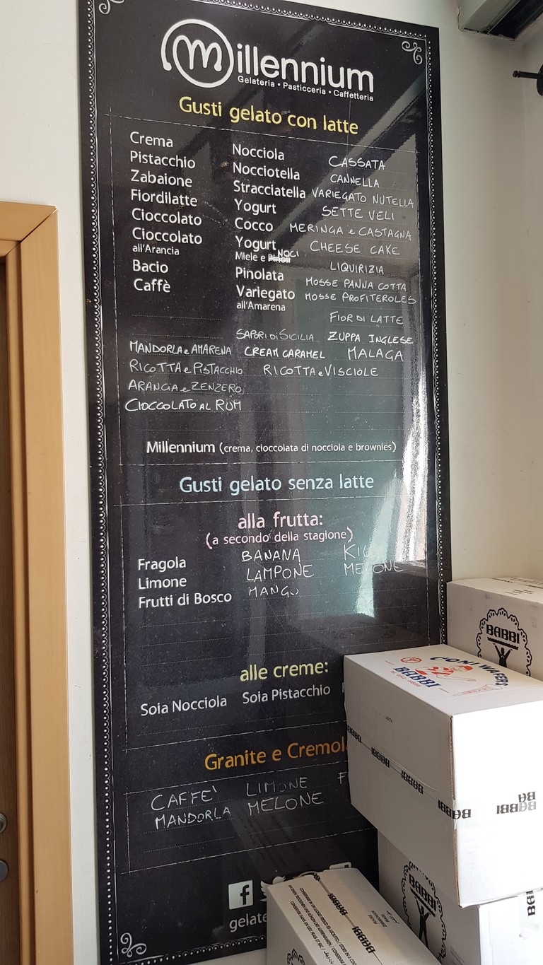 Gelateria Millennium menu 1
