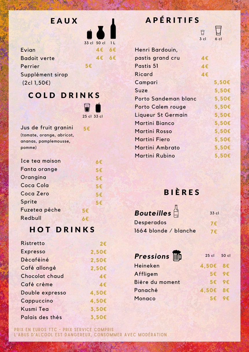 LE SPEAKART BAR menu 3